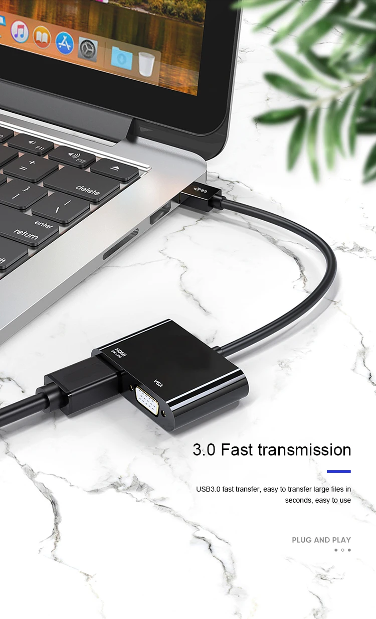 Видео Аудио Мужской конвертер с разъемом адаптер 1080P USB 3,0 к адаптер HDMI VGA для ПК ноутбук планшет звуковая карта USB разъем