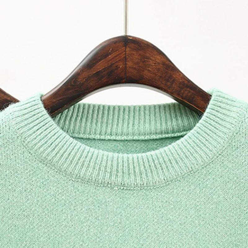 

New High Quanlity 2 Pieces Sets Fashion Sweater Dress+ Knitted Tops Korean Version Women Three Quarter Sleeve O-Neck Top