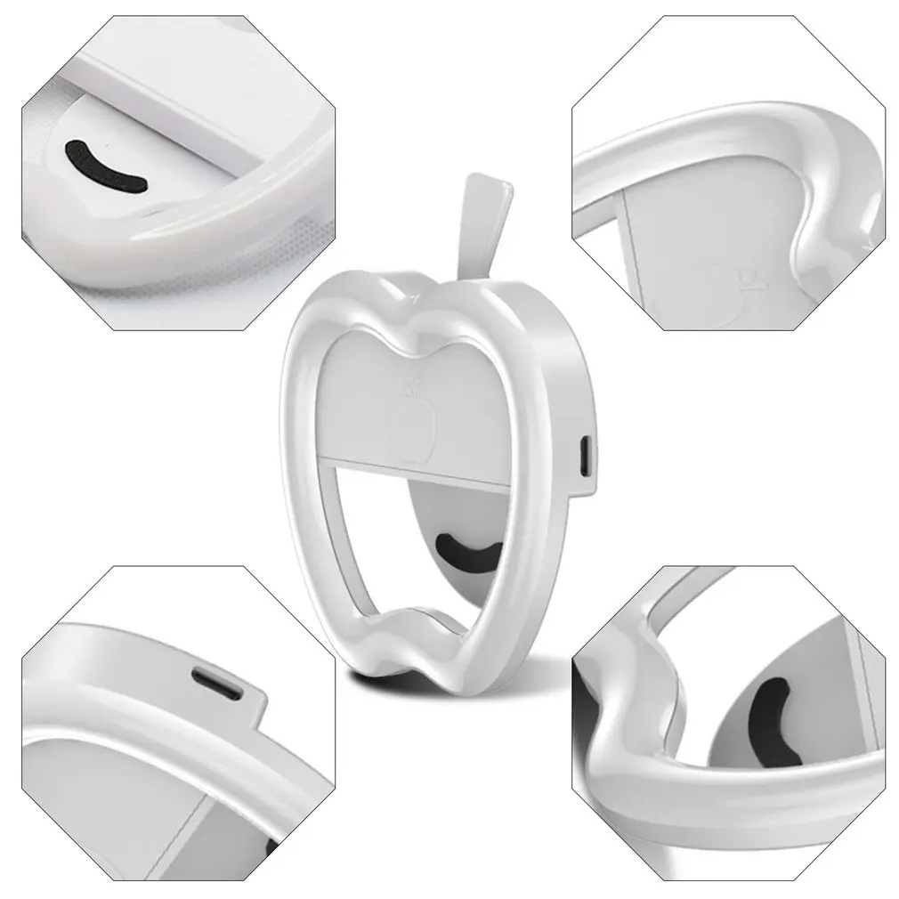 

Apple Shape Mobile Phone Fill Light For External Mobile Phone Beauty Selfie Flash Round Live Fill Durable Light