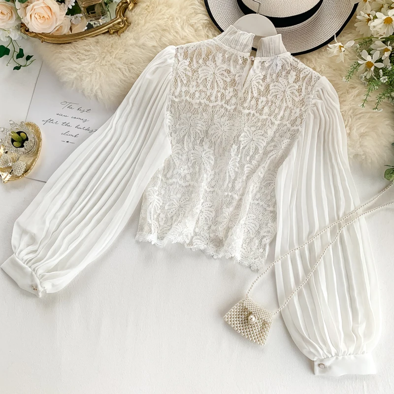 Autumn New 2019 Stand Neck White Black Elegant Shirt Women Long Sleeve Casual Harajuku Camisas Mujer Blouse J678 | Женская одежда