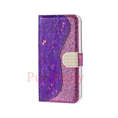 Purple Чехол для samsung Galaxy S10 S9 S8 Plus 5G S7 edge S6 S10e S10+ S9+ кожаный кошелек с магнитным держателем для карт милый флип-чехол для телефона - Цвет: Purple