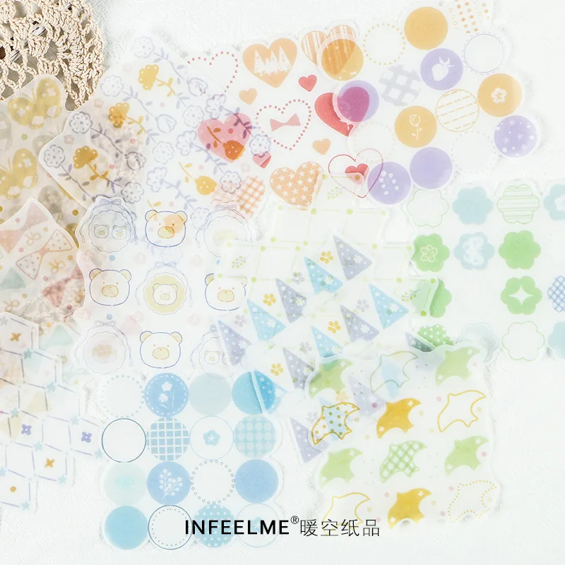 30 шт./компл. Kawaii полупрозрачный блокнот геометрический для украшения бумаги