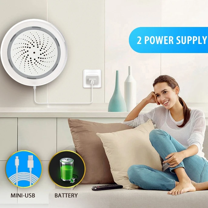 

Coolcam 2.4GHz WiFi Home Security Alarm Sensor with Temperature and Humidity Sensor Voice Control for Home Office