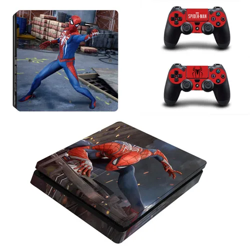 YSP4S-3698 Marvel Человек-паук PS4 тонкая кожа Наклейка Винил для консоли playstation 4 и 2 контроллеров PS4 тонкая кожа Наклейка s Наклейка Человек-паук - Цвет: YSP4S-3698