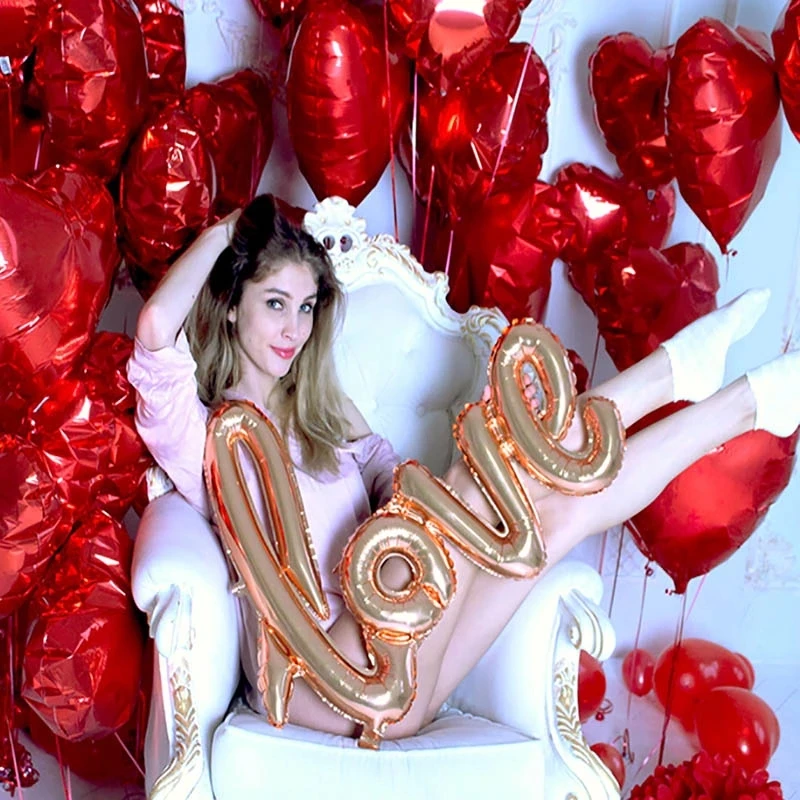 

108 см лигатуры воздушные шары из фольги с надписью Love, украшение для Годовщины свадьбы, вечевечерние НКИ, золотые шампанские фото реквизиты