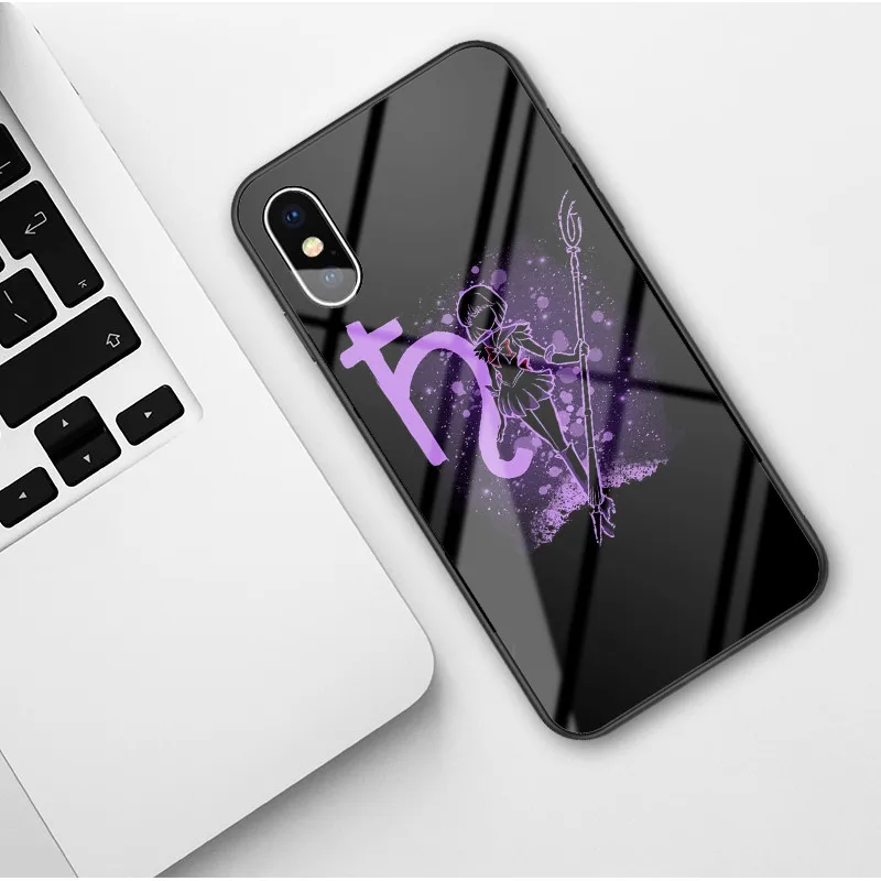 Glass shell Чехол для телефона Sailor Moon японского аниме Kawaii для iPhone XR 6 6S 7 8 Puls X XS MAX, чехлы из закаленного стекла, чехол для iPhone 11 Pro Max - Цвет: Glass shell