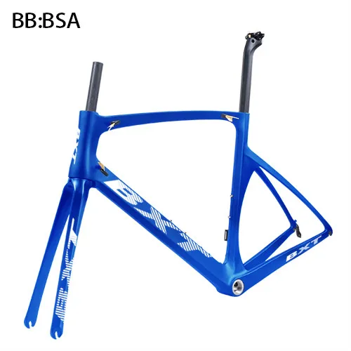 BXT full blue Китайский дешевый гоночный дорожный каркас BXT карбоновый дорожный велосипедный держатель для телефона 700c велосипед карбоновая велосипедная Рама V-Brake - Цвет: BXT full blue