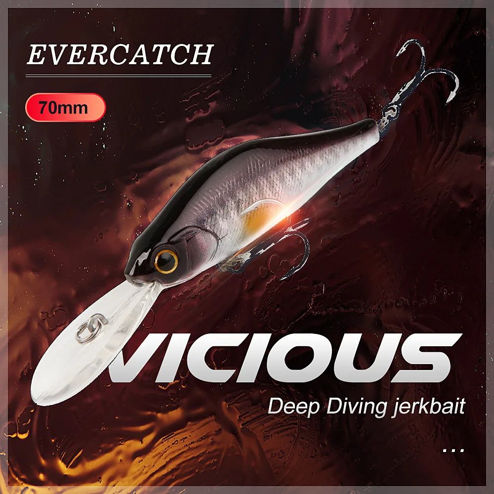 Evercatch порочный 10 5 г/70 мм плавающие глубинные наживки с крючком для дайвинга