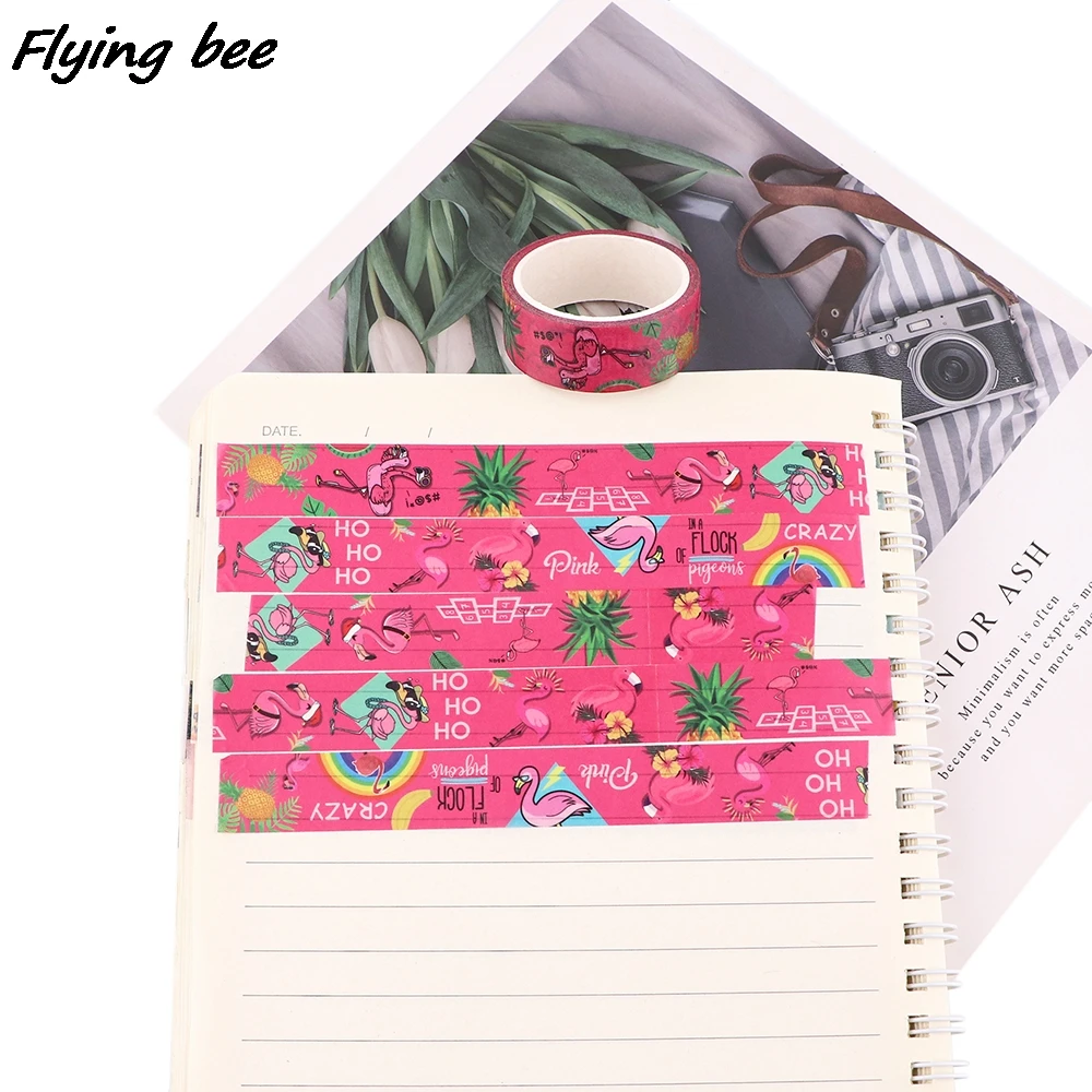 

Flyingbee 15mmX5m Summer Style Bird Washi Tapes DIY Painting Paper Tape Decorative Adhesive Tapes Scrapbooking Stickers X1821