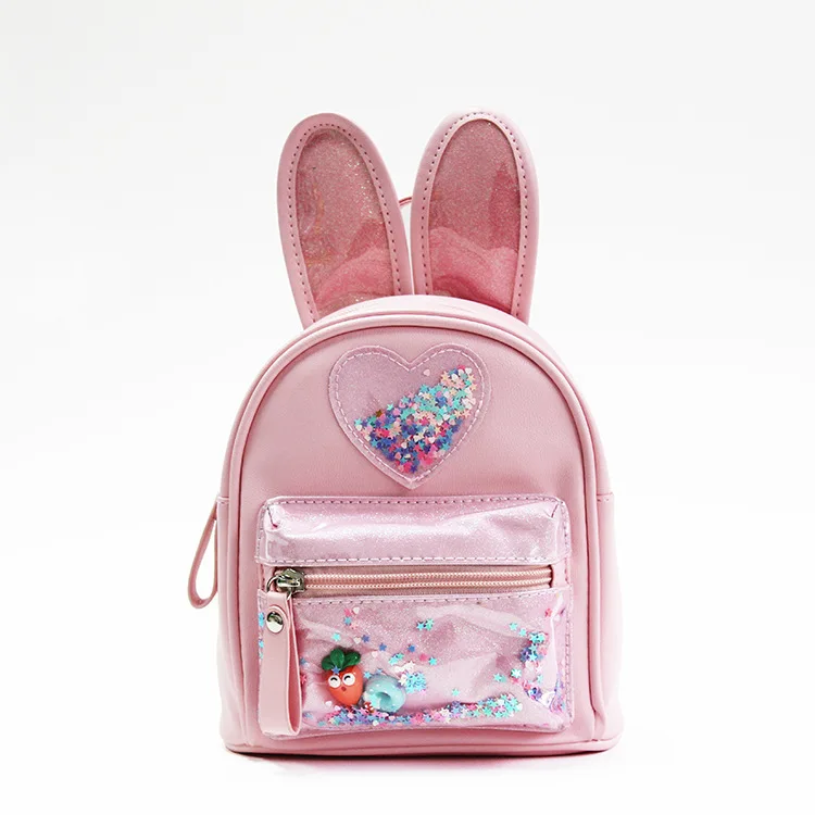 

2021 new children's backpack girls rabbit backpack Sequin powder Backpack