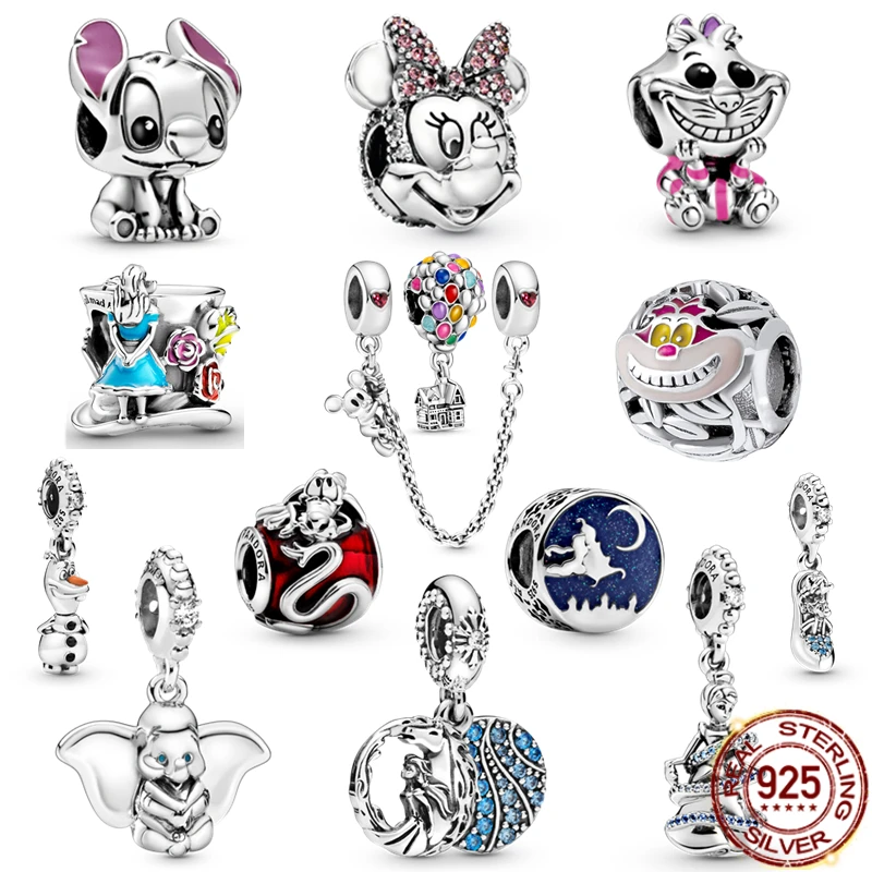

New 925 Sterling Silver Princess Pendant Alice in Wonderlan Series Charms Bead Fit Original Pandora Bracelet Charms Fine Jewelry