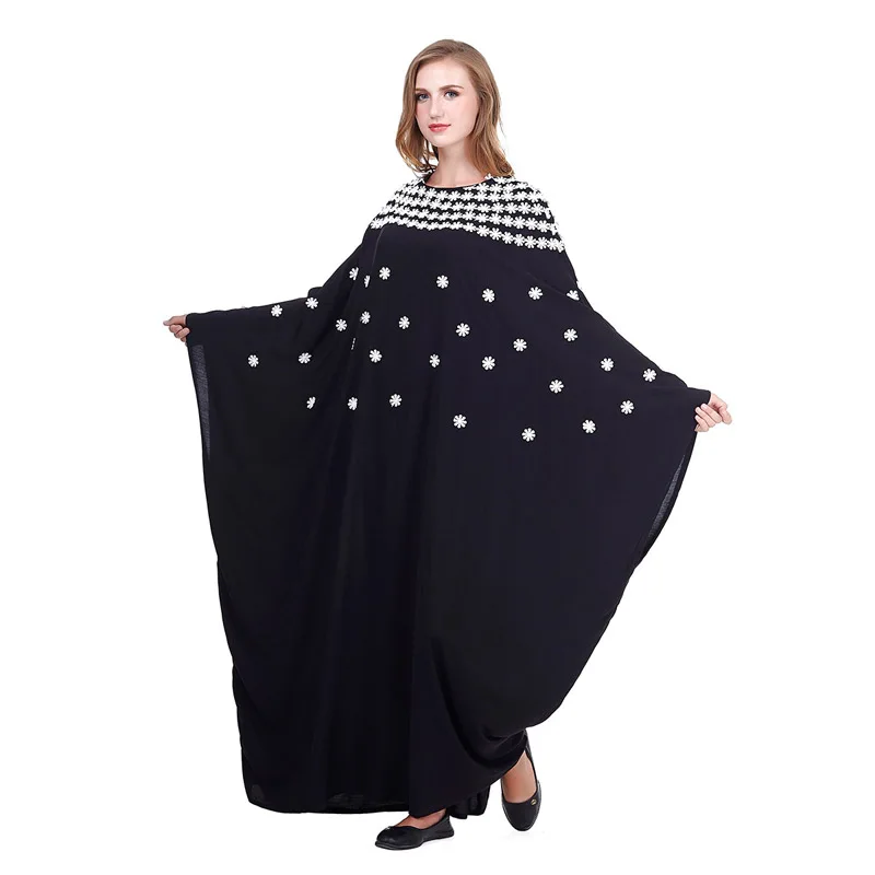 Абая для мусульман Дубай платье сезон весна-осень Для женщин вышитые рукав