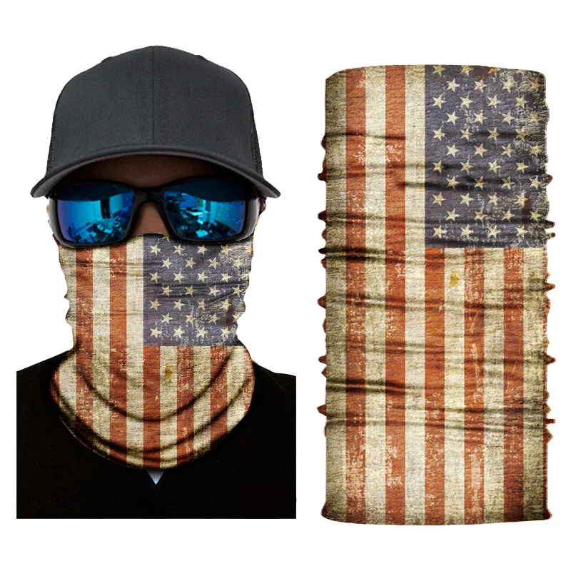 Популярные стильные удобные бесшовные велосипедные Манишки с флагом США банданы