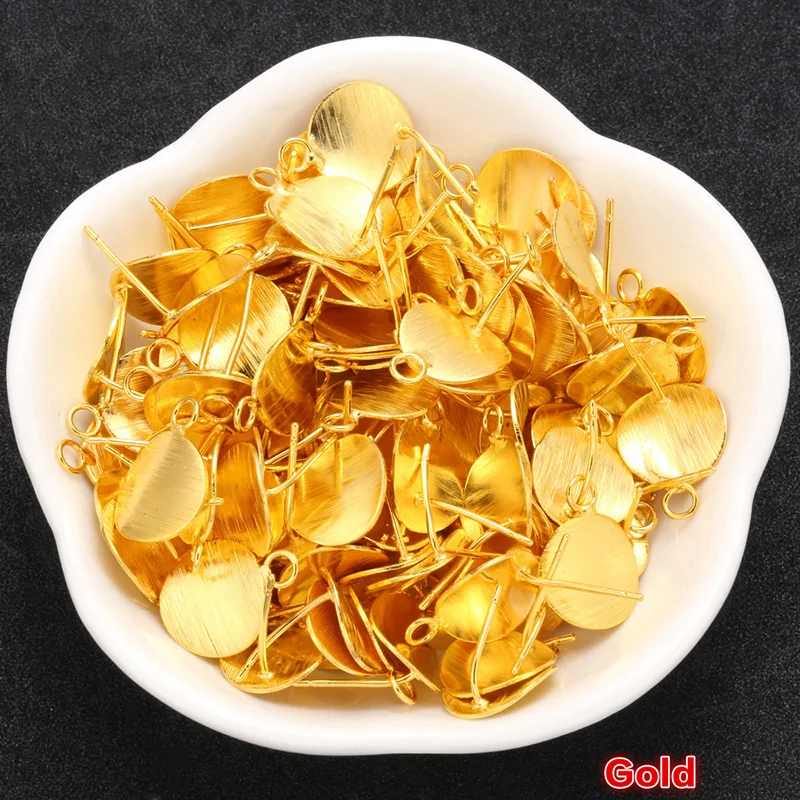 14 pcs 10*11 mm Round Curved Stud Earring Blank Base High quality Fit Cabochon Cameo Settings Ear Post For DIY Jewelry Making |