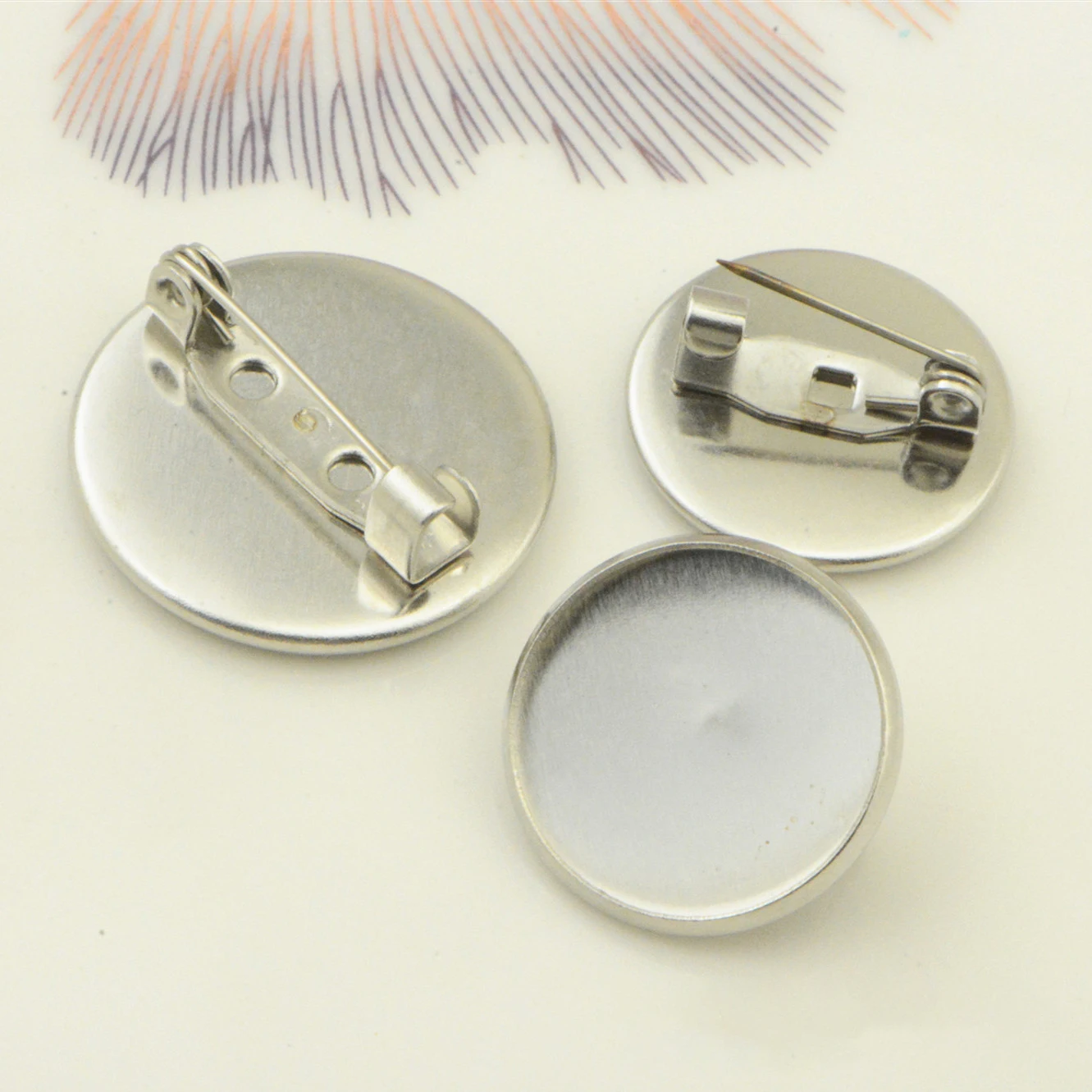 2022 New 20PC Stainless Steel Disc Brooch Bottom Support Steel Color Time Gem Disc Welding Pin Diy Handmade Jewelry Accessories