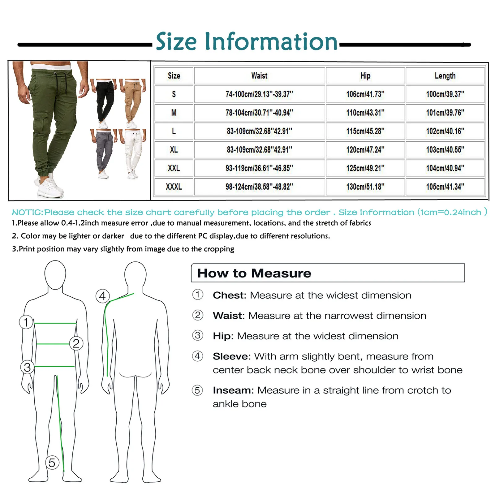 

Mens Elastic Waist Pants Summer Solid Breathable Multi-pockets Trousers Mens Casual High Waist Fitness Pants Hip-hop Streetwear