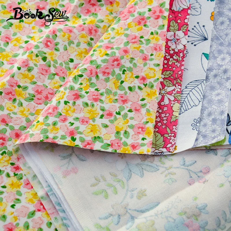 Booksew 100% хлопок печатная ткань в цветочек краситель метр Текстиль 6 шт./лот 40 см x 50