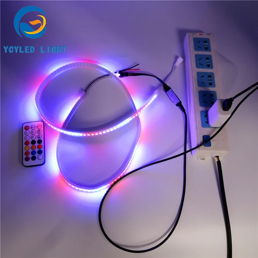 1 м 5 в usb ws2812b 144 светодиодов цифровой программируемый адресуемый 5050smd rgb Светодиодные полосы света ws2812 Светодиодная лента с радиочастотным пультом дистанционного управления