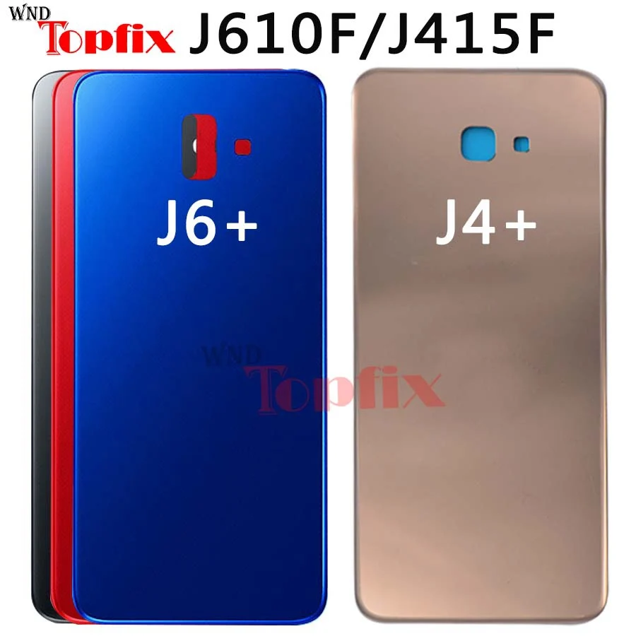 Новый чехол для SAMSUNG Galaxy J4 + задняя крышка батареи j4 plus Задняя стеклянная корпуса 6