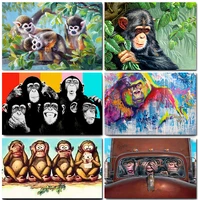 tapb cartoon monkeys animals diy painting by numbers adults hand painted on canvas oil coloring by numbers wall painting decor