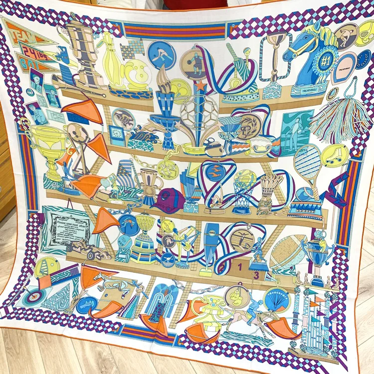 

Horse Printing Brand Design 30% Silk 70% Cashmere Blended Scarves Hand Rolled Edge Pashmina Shawl Wrap 140*140cm 55''x55''