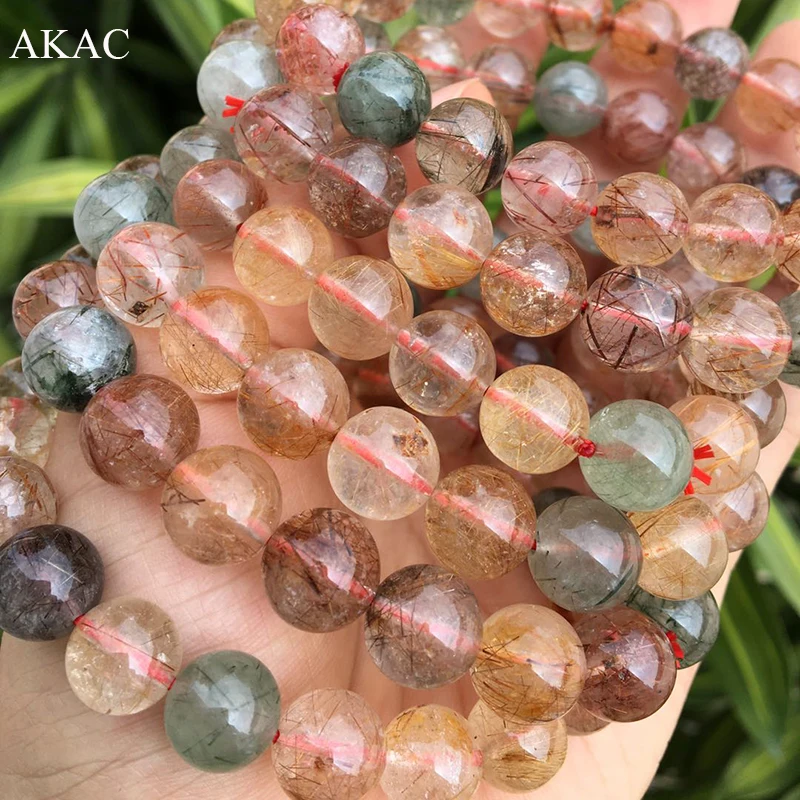 Оригинальные цветные рутилированные кварцевые бусины для самостоятельного