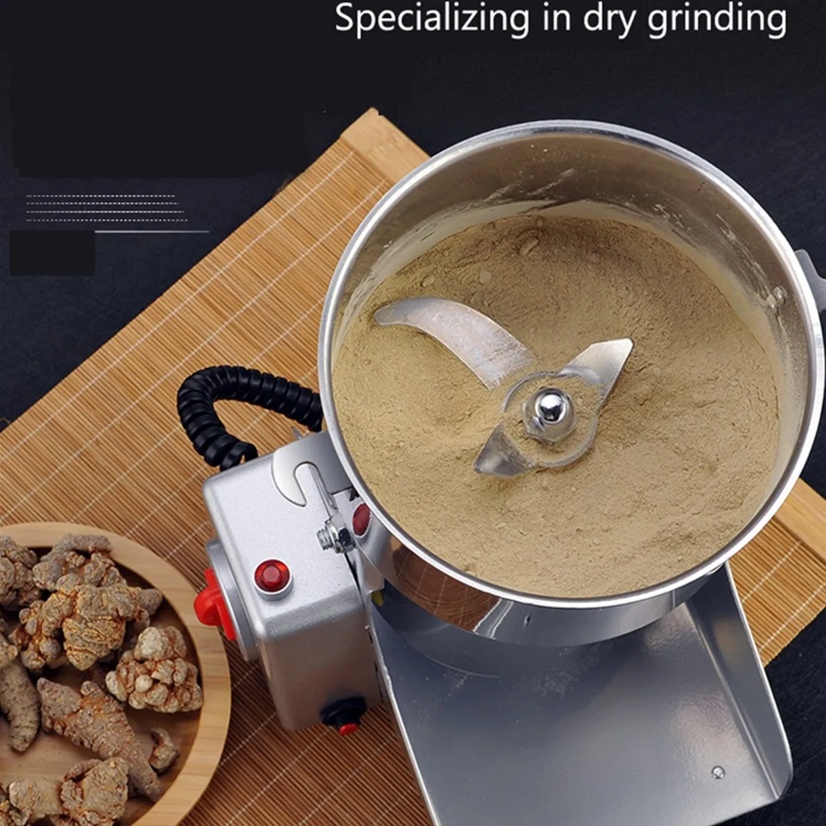 en Ucuz Elektrikli Ot Değirmeni 2500W 700g Tahıl Kahve Baharat Makinesi Tahıl Kuru Gıda Makinesi Gristmill Tıp Un Toz Değirmeni