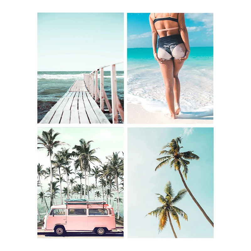 

Coconut Tree Woman 5D Diy Diamond Painting Full Square Drill Scenic Embroidery Cross Stitch Mosaic Kits Wall Art Home Decor