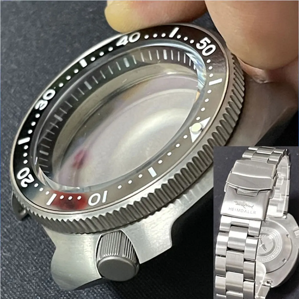 Чехол для дайверских часов из твердого титана для механизмов NH35A/NH36A, сапфировое стекло, черное/серое кольцо глав, водонепроницаемость до 200 м, предотвращает аллергию.