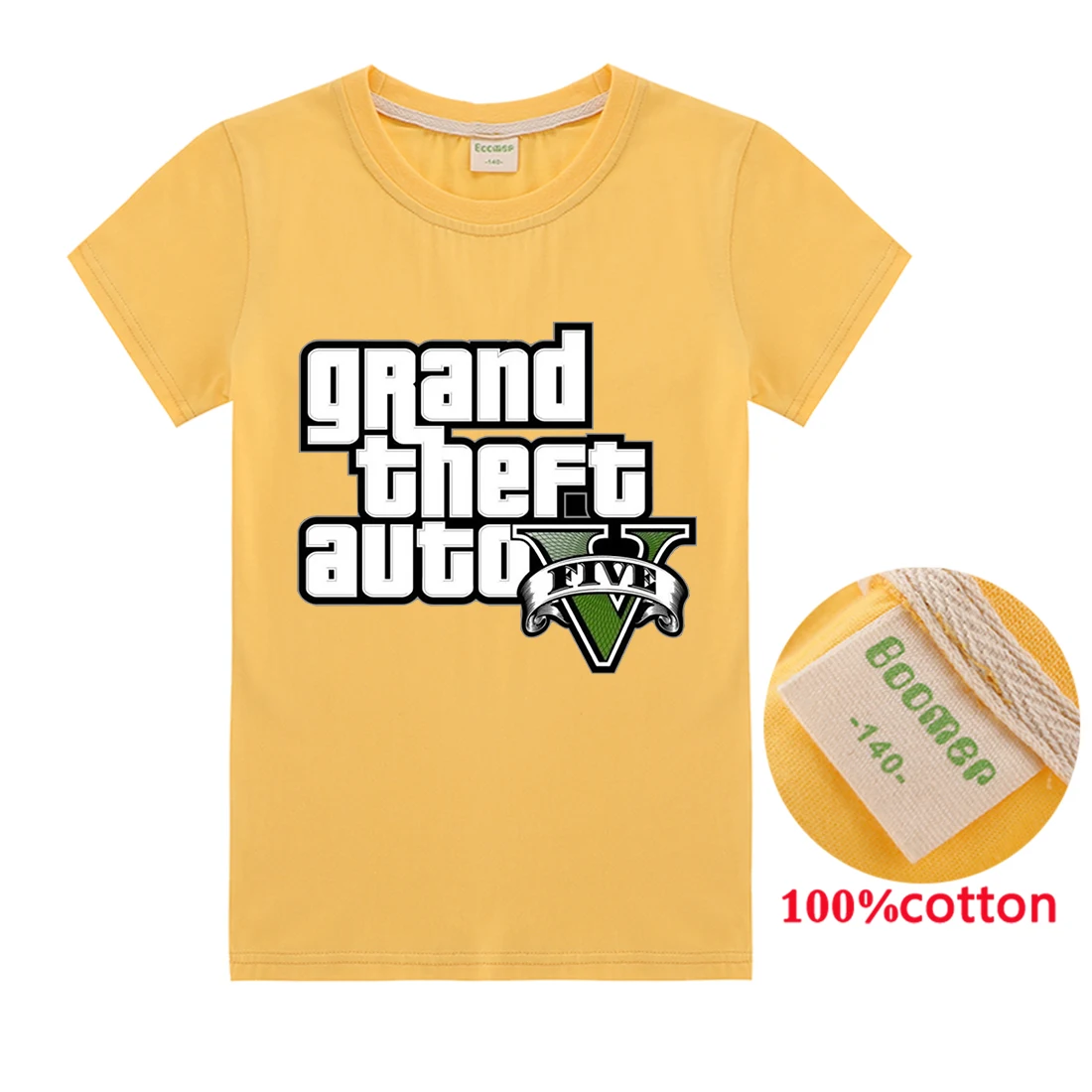 T1213 Новые летние футболки детская одежда для мальчиков с принтом «Grand Theft Auto GTA 5» хлопковые футболки с короткими рукавами Топы для малышей, Детская толстовка с капюшоном - Цвет: T1213