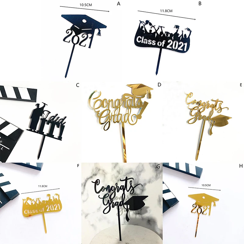 Acrylic Congrats Grad Cake Topper I Did It Cupcake For Graduation College Celebrate Party Decorations 1pc | Дом и сад