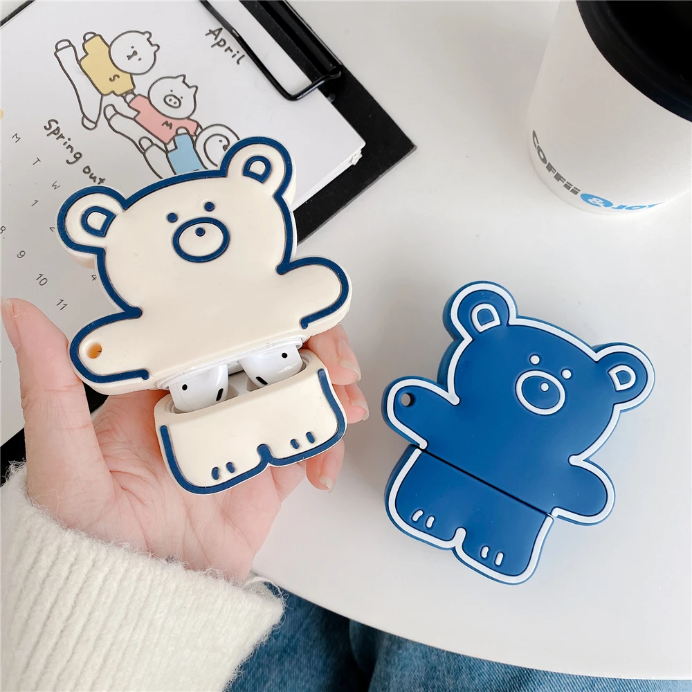 Чехол для наушников Airpods 1/2 силиконовый чехол куклы медведя аниме мягкий Apple Air Pods
