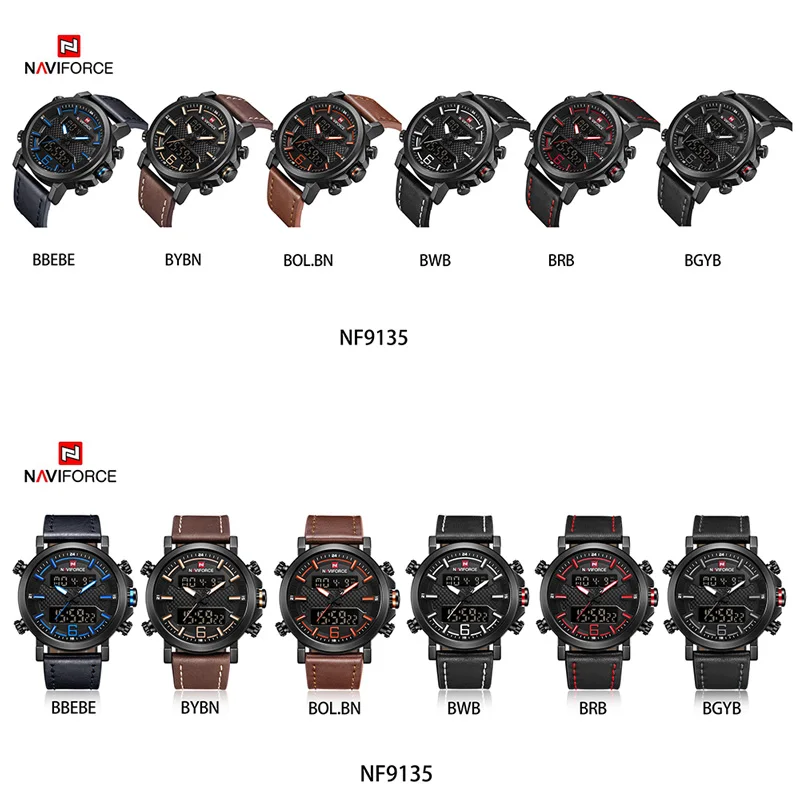 Часы наручные NAVIFORCE Мужские Цифровые брендовые Роскошные армейские спортивные