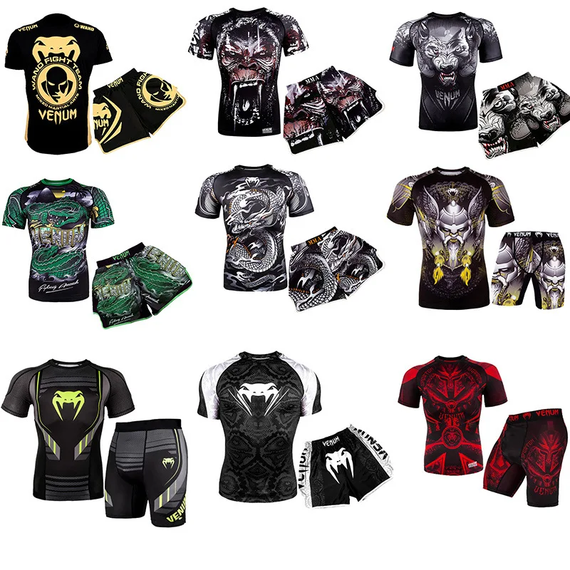 Jiu Jusit футболка ММА Мужская bjj gi боксерские майки с длинным рукавом Муай Тай футболки 3D Fightwear ММА компрессионные колготки