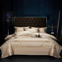 vintage luxury gold embroidery bedding set 1200tc egyptian cotton soft duvet cover bed sheet pillowcases double queen king 4pcs
