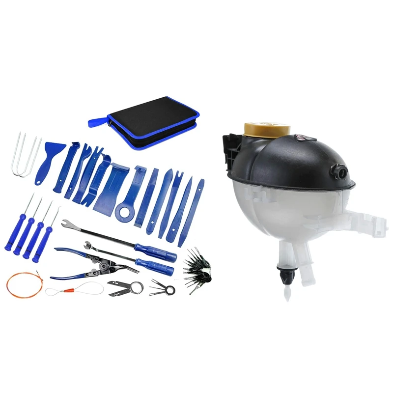 

43PCS Pry Door Panel Dash Radio Fastener Tools Set With Car Coolant Recovery Expansion Tank For Mercedes Benz C250 C300