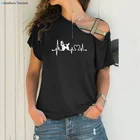 Сердцебиение щенок кокер-спаниель футболка с коротким рукавом, женские топы, повседневная одежда размера плюс летняя Harajuku футболка Femme Забавные футболки