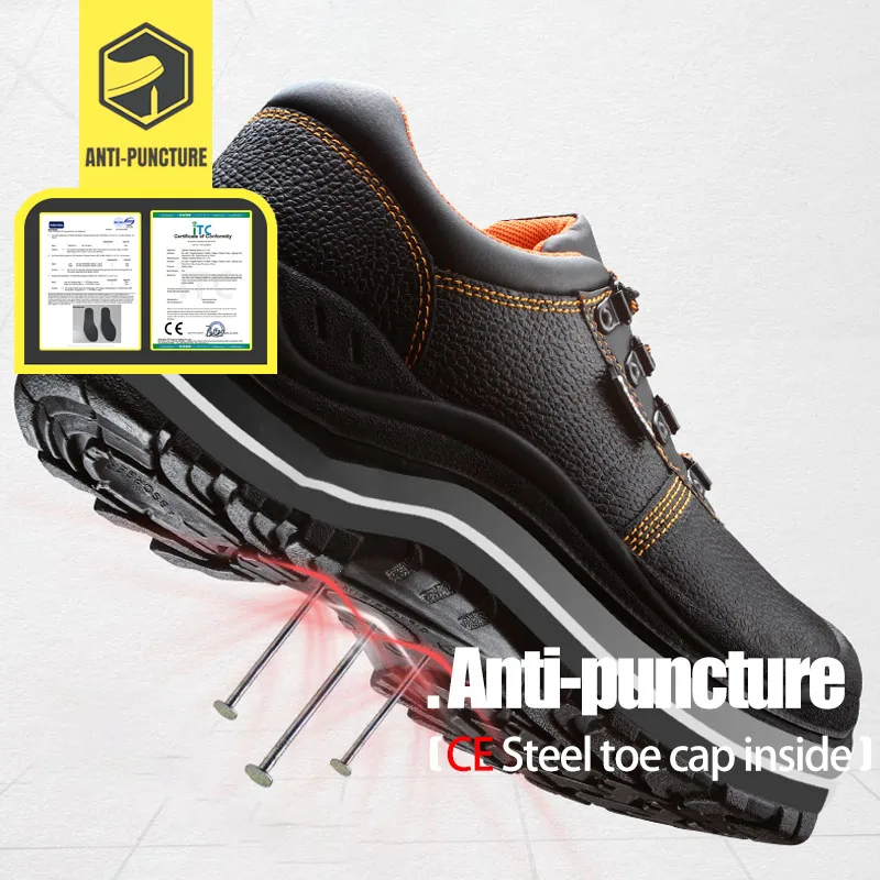 Мужская безопасная обувь Рабочая со стальным носком удобная Легкая