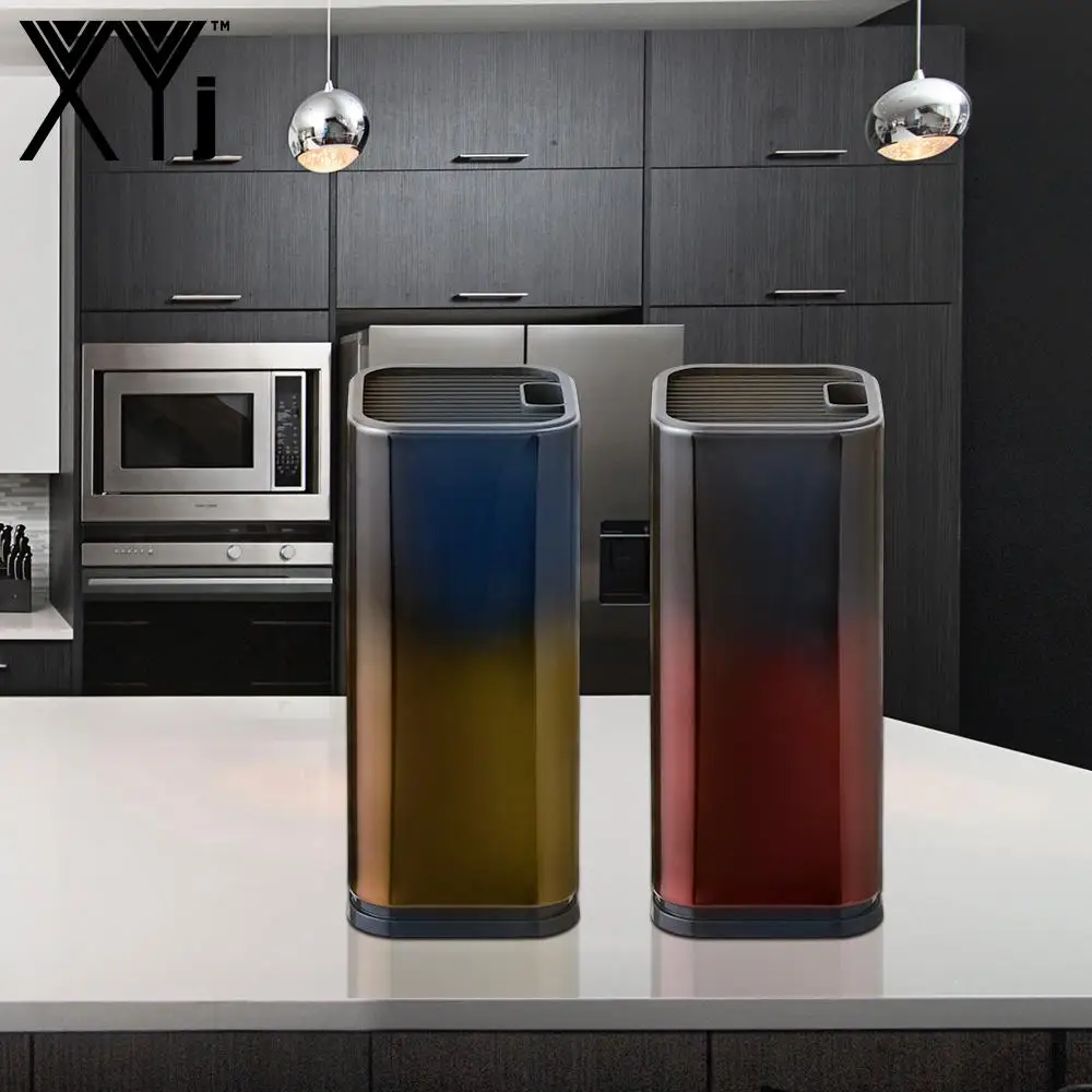 

XYj Fashion Knife Holder Stand Stainless Steel Knives Kitchen Storage Tool Organizer Stand Box Multifunctional Accessories Tools