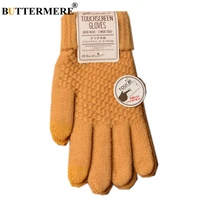 buttermere winter gloves women solid knitting warm women gloves touch green guantes gants