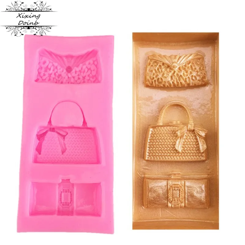 3D Женские сумки в форме силиконового торта сахарное ремесло форма для помадки