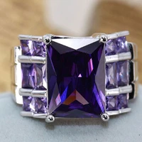 luxury wedding ring romantic purple zirconia ladies ring girl party accessories charm engagement wedding ring lover gift