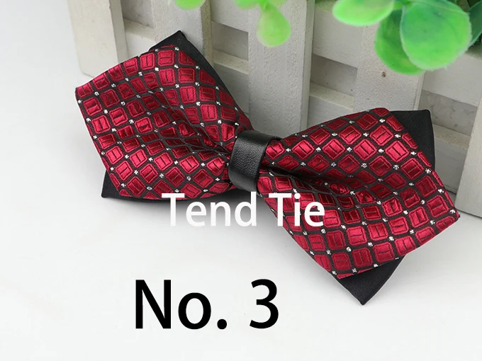 Men Leather Buckle Bowtie Plaid Butterfly Knot Mens Accessories Luxurious Bow Tie Black Cravat Formal Suit Wedding Ceremony Ties