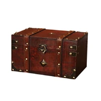 retro treasure chest vintage wooden storage box antique style jewelry organizer for jewelry box trinket box big