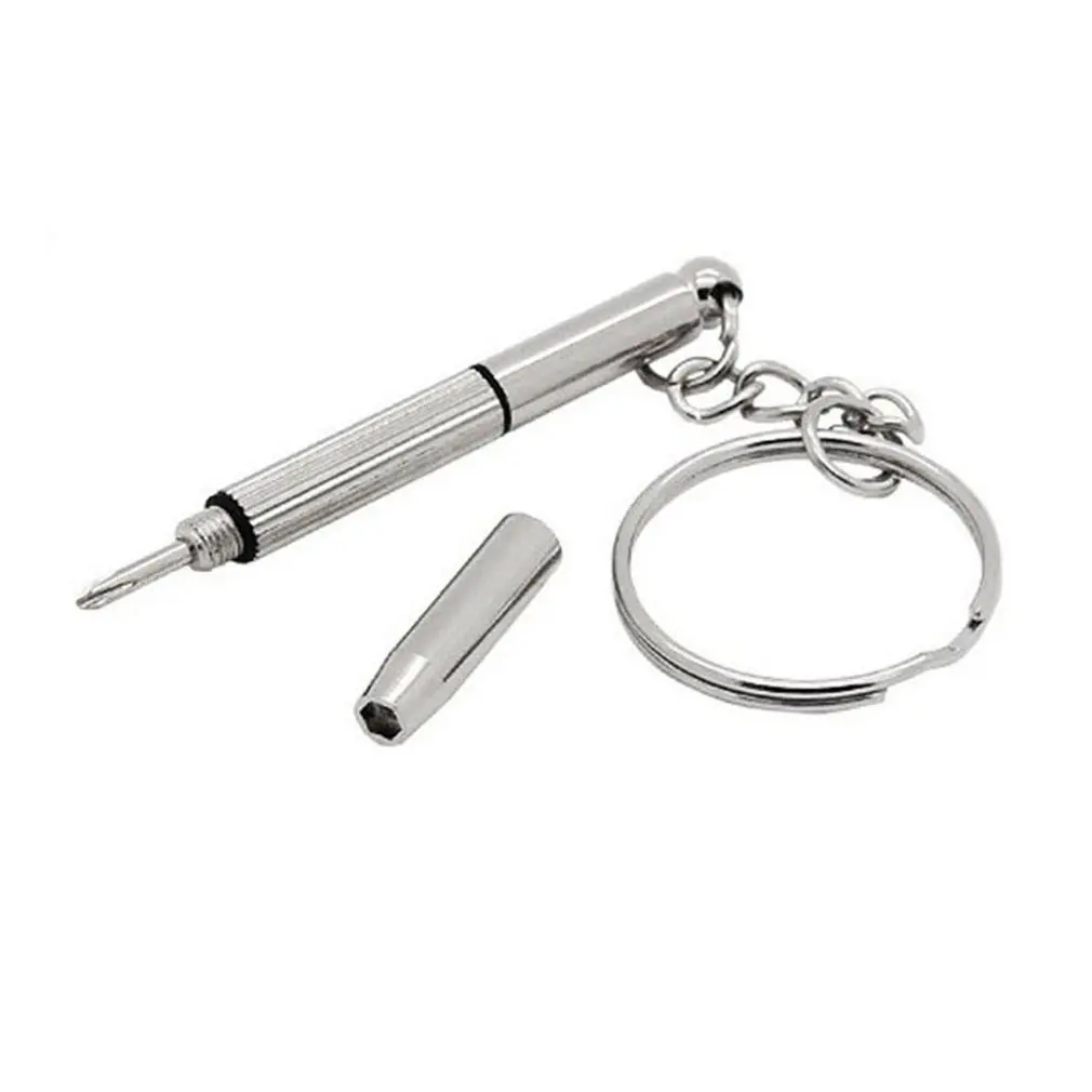 

Eyeglass Screwdriver Mini Hand Tool 3-in-1 Eyeglass Screwdriver Sunglass Watch Repair Kit with Keychain Multifunction Sunglass