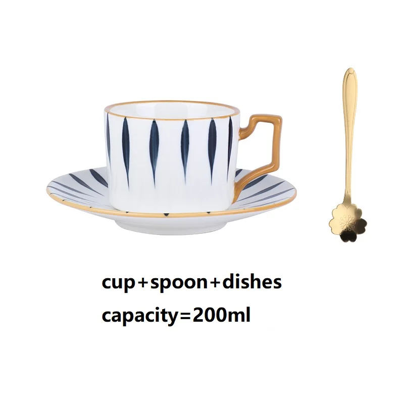 

European Ceramic Coffee Cup Set Royal Luxury Gold Rim White Tea Cups Saucer Reusable Wedding Tazas De Cafe Drinkware XINCHEN
