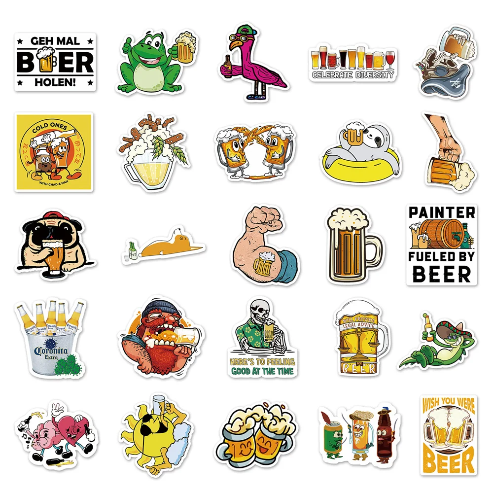 Pegatina de Graffiti para cerveza, pegatina de Graffiti personalizada DIY, cuenta de Skateboarder, taza de agua, pegatina para maleta, venta al por mayor, 10/30/50 Uds.-4
