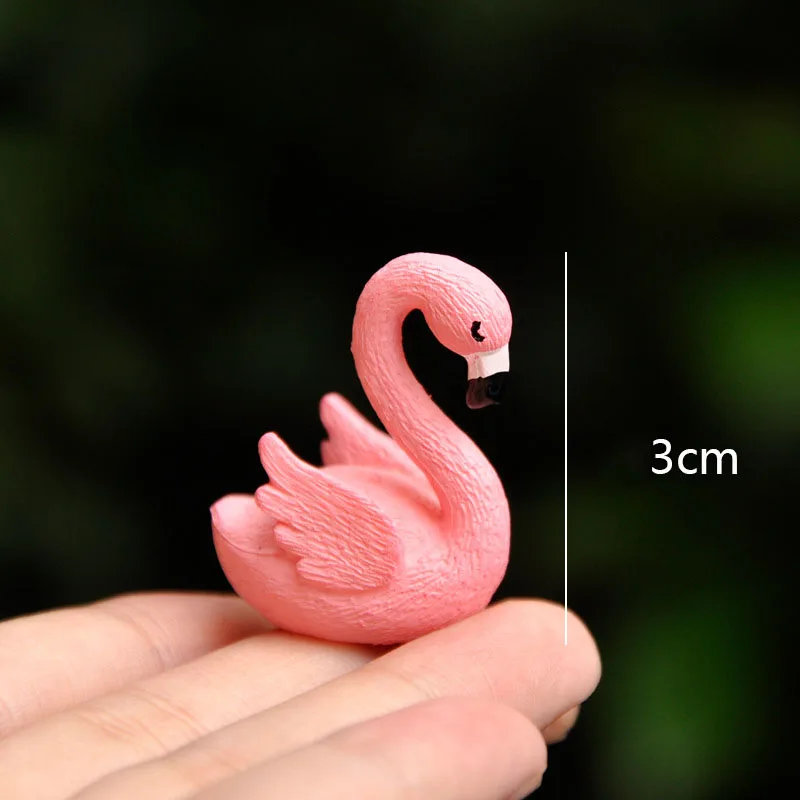 Мини фигурка милого мультяшного фламинго топпер для торта розовая птица с