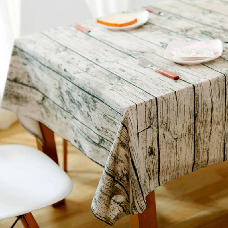 

Retro Cotton Linen Tablecloth Wood Grain Table Mat Parquet Handmade DIY Sewing Tablecloth Pillowcase Picture Background