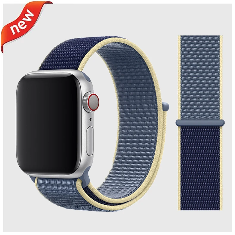 Alaskan Blue Ремешок для apple watch, ремешок 44 мм, 40 мм, тканый нейлоновый ремешок iwatch серии 5, 4, 3, ремешок 42 мм, 38 мм, ремень, аксессуары для apple watch - Цвет ремешка: Alaskan Blue